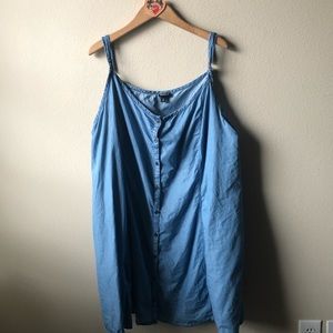 Torrid Chambray Button Front Trapeze Dress
